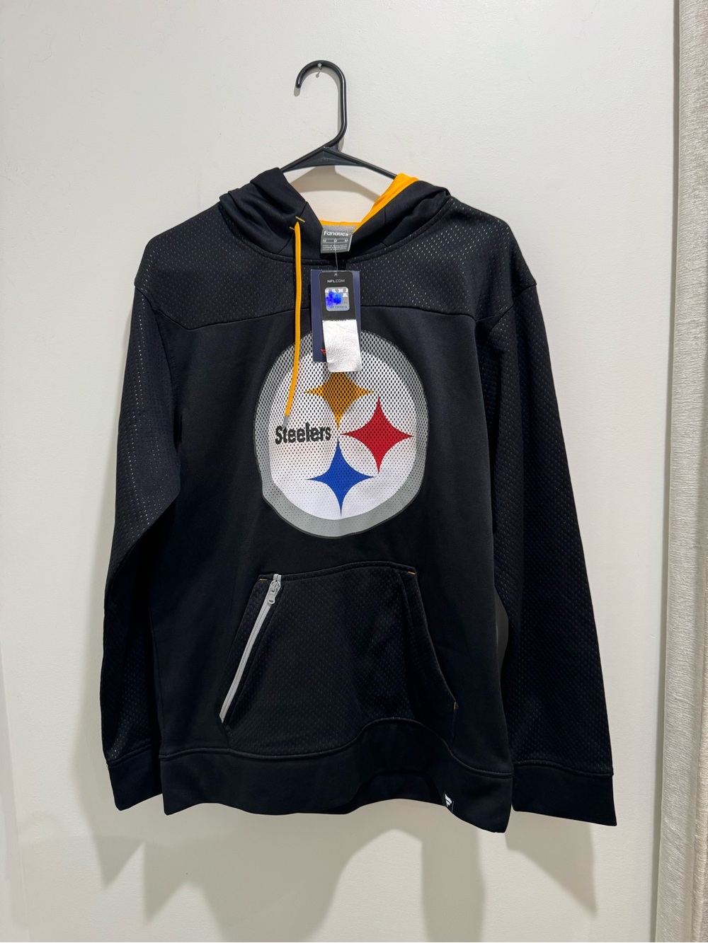 Fanatics Pittsburgh Steelers NFL Hoodie Black Yellow Size‎ M NWT